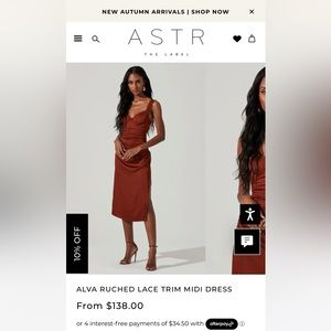 Astr the Label - ALVA RUCHED LACE TRIM MIDI DRESS